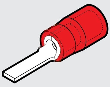 CEMBRE S.P.A. - CEMRP-PP12/23 CAPOCORDA A PUNTALE PIATTO, PREISOLATO IN POLICARBONATO, ROSSO, PER CONDUTTORI IN RAME, HALOGEN FREE, P=13,2x2,3mm SEZIONE 0,25-1,5 mmq