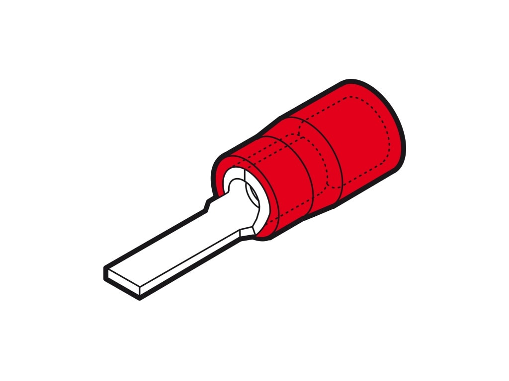 CEMBRE S.P.A. - CEMRP-PP14 CAPOCORDA A PUNTALE PIATTO, PREISOLATO IN POLICARBONATO, ROSSO, PER CONDUTTORI IN RAME, HALOGEN FREE, P=14,8x3,0mm SEZIONE 0,25-1,5 mmq