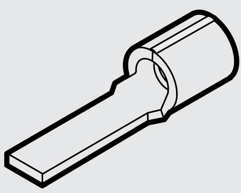 CEMBRE S.P.A. - CEMS6-PP12 CAPOCORDA A PUNTALE PUNTALE PIATTO, NON ISOLATO, CON COLLETTO BRASATO, PER CONDUTTORI IN RAME, P=13,3x4 SEZIONE 4-6 mmq