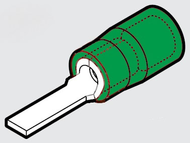CEMBRE S.P.A. - CEMVP-PP12/19 CAPOCORDA A PUNTALE PIATTO, PREISOLATO IN POLICARBONATO, VERDE, PER CONDUTTORI IN RAME, HALOGEN FREE, P=12,4x1,9mm SEZIONE 0,2-0,5 mmq