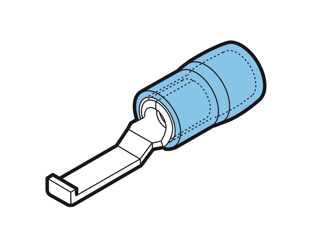 CEMBRE S.P.A. - CEMBKY-PPL46 CAPOCORDA AD UNCINO RINFORZATO ANTIVIBRANTE, PREISOLATO IN PA6.6, BLU, PER CONDUTTORI IN RAME, HALOGEN FREE, SEZIONE 1,5-2,5mmq 16,8x4,6mm