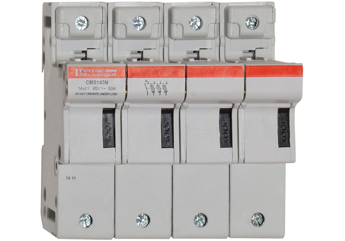 MERSEN ITALIA SPA - XESCMS143N PORTAFUS. BT CMS14X51 3 POLI +N