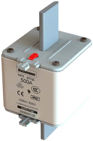 EATON MANIFACTURING - EAO500NHG3B 500NHG3B NH3, GG-GL, 500A, 500VAC, PLACC