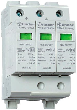 FINDER SPA FIN7P2397500020 SPD CLASSE2 PV 3P 750VDC 3+0 20KA NO REM
