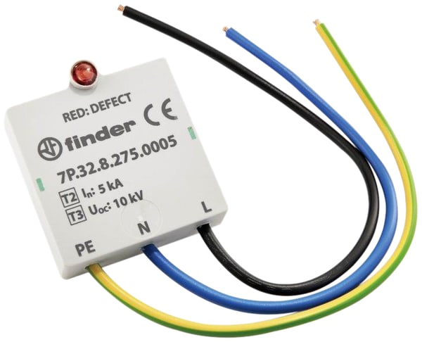 FINDER SPA FIN7P3282750005 SPD CI3 INCASSO LAMPADELED 275VAC 10KV 5