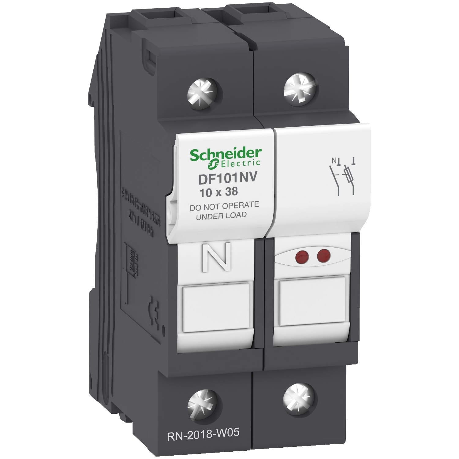 SCHNEIDER ELECTRIC - SNRDF101NV PORTA-FUSIBILE 32A 10X38 1P+N CON LAMPAD