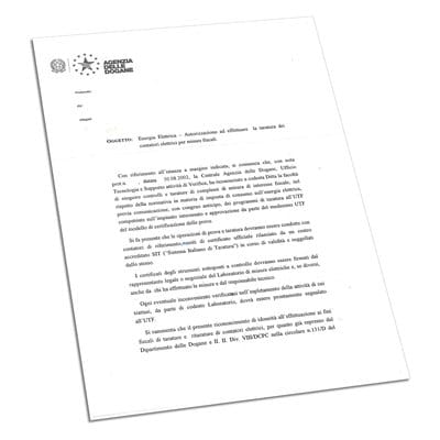 LOVATO - LOVDMCERTUTF CERTIFICATO DI SISTEMA UTF