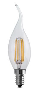 DURALAMP SPA - DRLLFF374 FILAMENTO LED FIAMMA 4W E14 2700K TRAS
