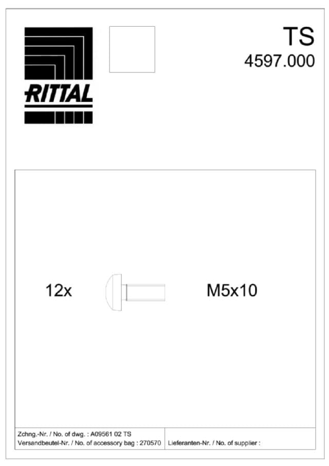 RITTAL SPA RIT4597000 TS PIASTRINE MONTAGGIO - 4PZ