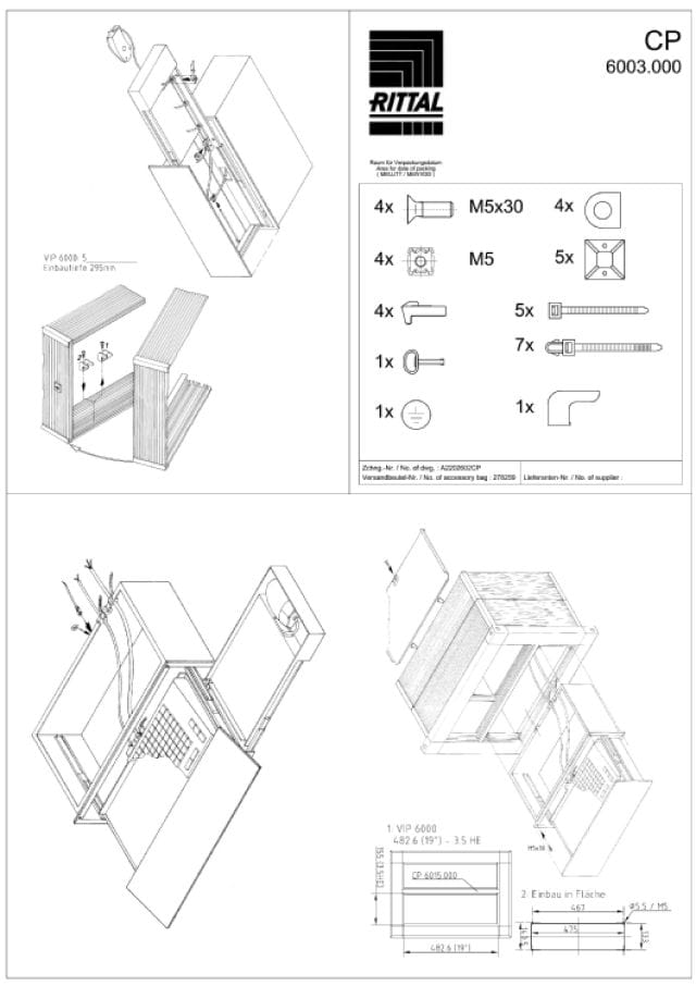 RITTAL SPA - RIT6003000 CP CASSETTO PORTA TASTIERA +MOUSE