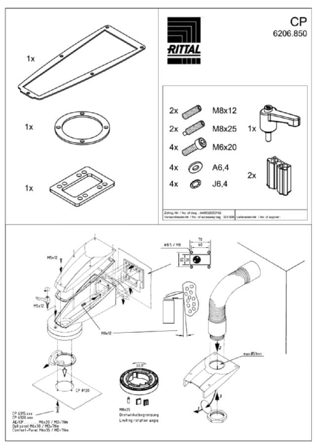 RITTAL SPA - RIT6206850 GIUNTO GIREVOLE