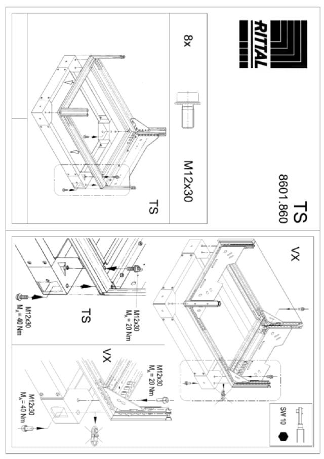 RITTAL SPA - RIT8601860 TS ZOCCOLO ANTISISMICO 800X600