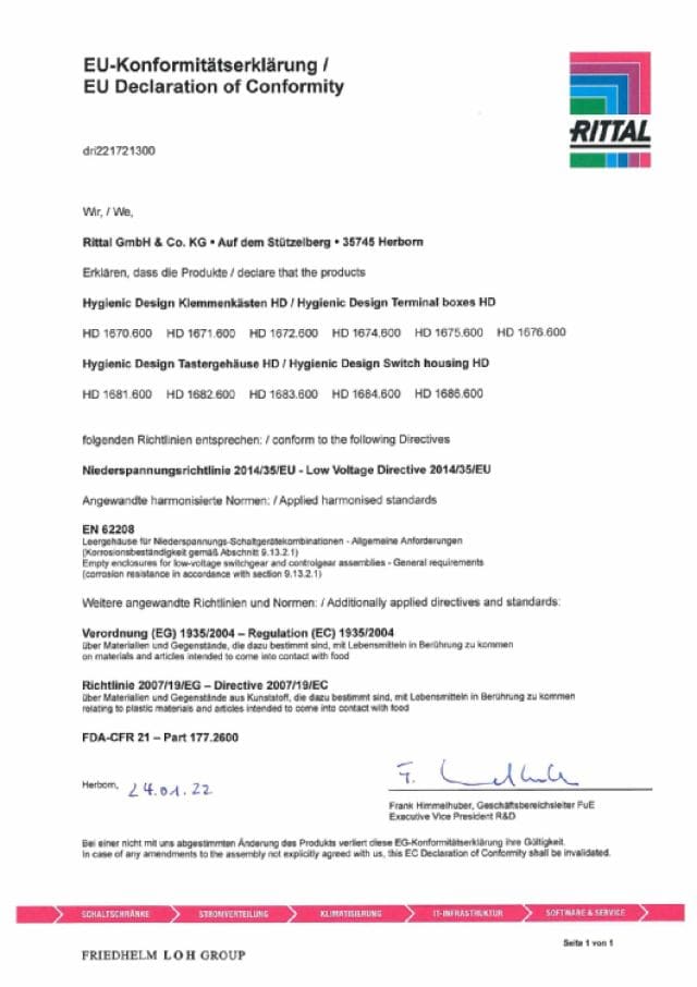 RITTAL SPA - RIT1670600 HD CONTENITORE DI DERIVAZIONE 150X150X80