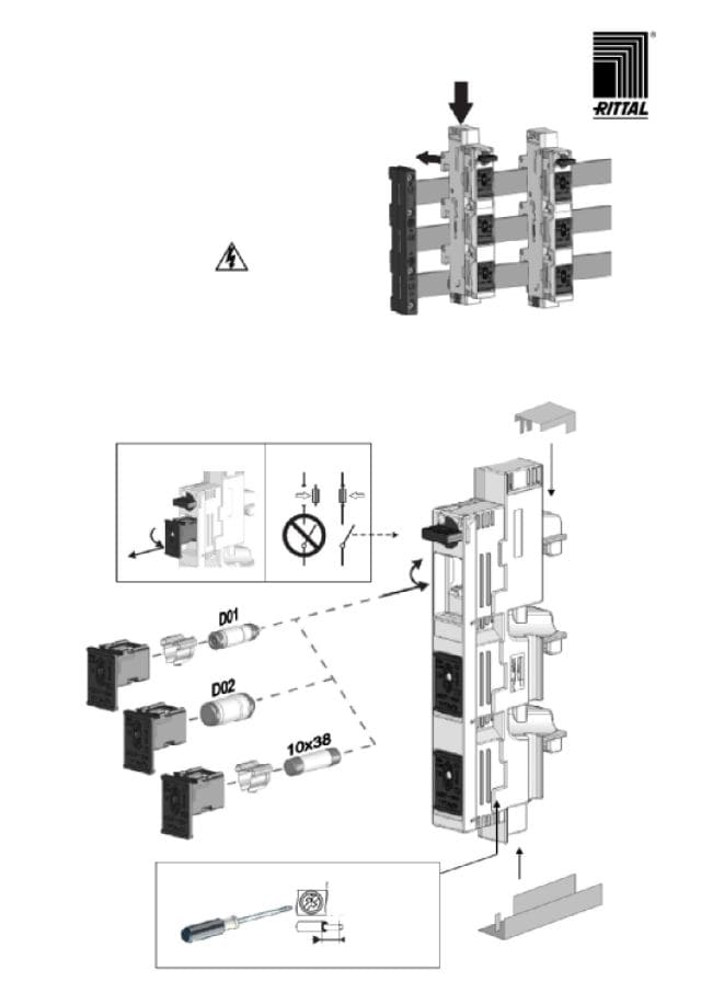 RITTAL SPA - RIT9340950 SV BASE PORTAFUSIBILI APRIBILE 63A - 3PZ