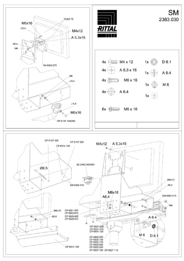 RITTAL SPA RIT2383030 SM SUPPORTO TFT