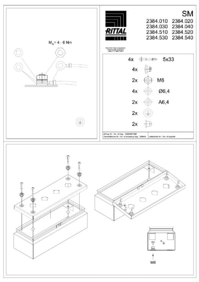 RITTAL SPA RIT2384010 SM CONTENITORE PER PULSANTERIA 1 FORO DI