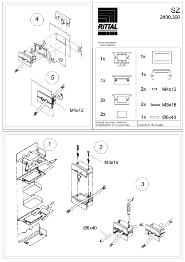 RITTAL SPA RIT2400300 SZ MODULO INGRESSO CONNETTORI 2 CAVI