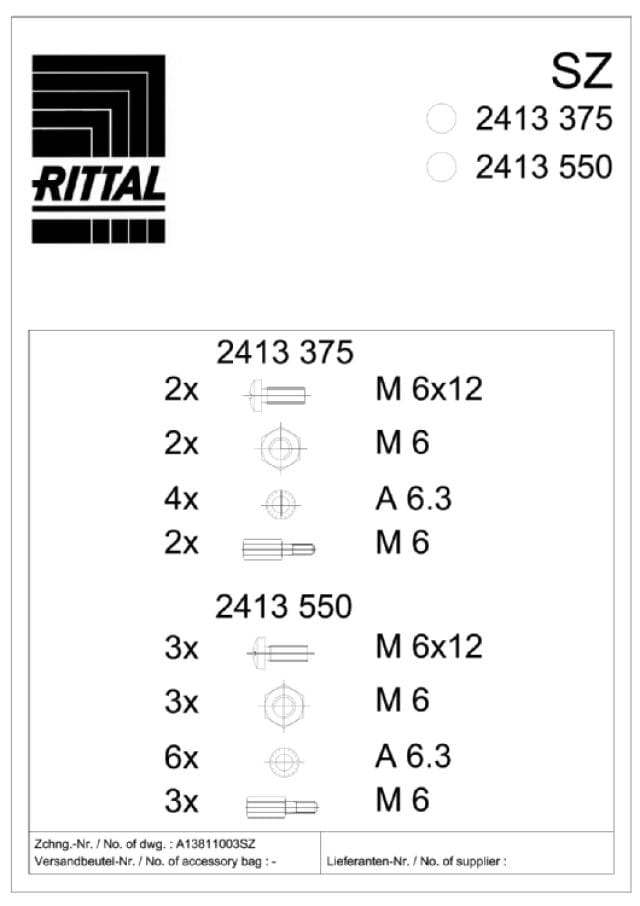 RITTAL SPA - RIT2413375 PS PROF.SCHERMATURA EMC L=375