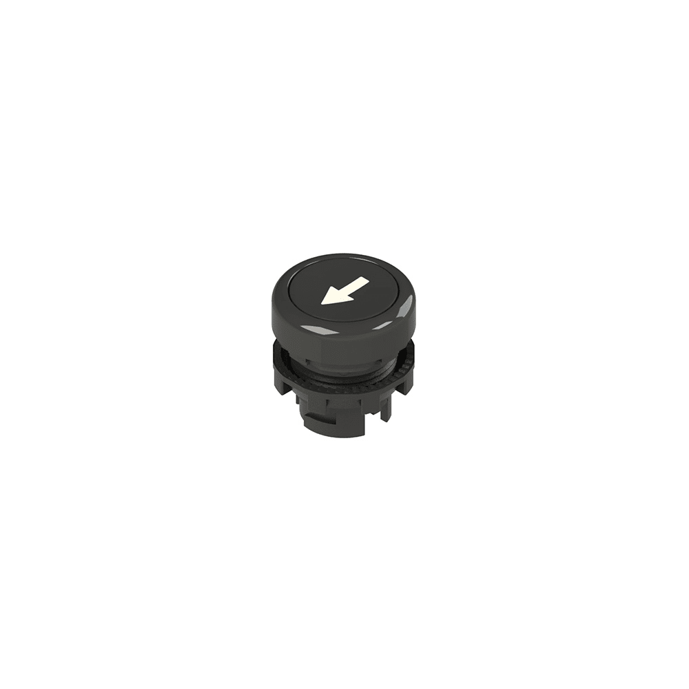 PIZZATO ELETTRICA S. - PZZE2 1PU2R121L8 PULSANTE AD IMPULSO RASATO NERO CON MARC