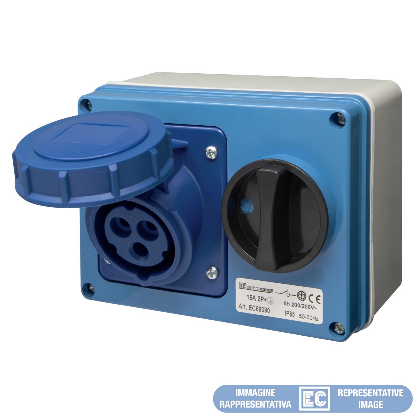 ELETTROCANALI SRL ETNEC690951 PRESA IOSBF CON FONDO IP65 380V 3P+N+T16