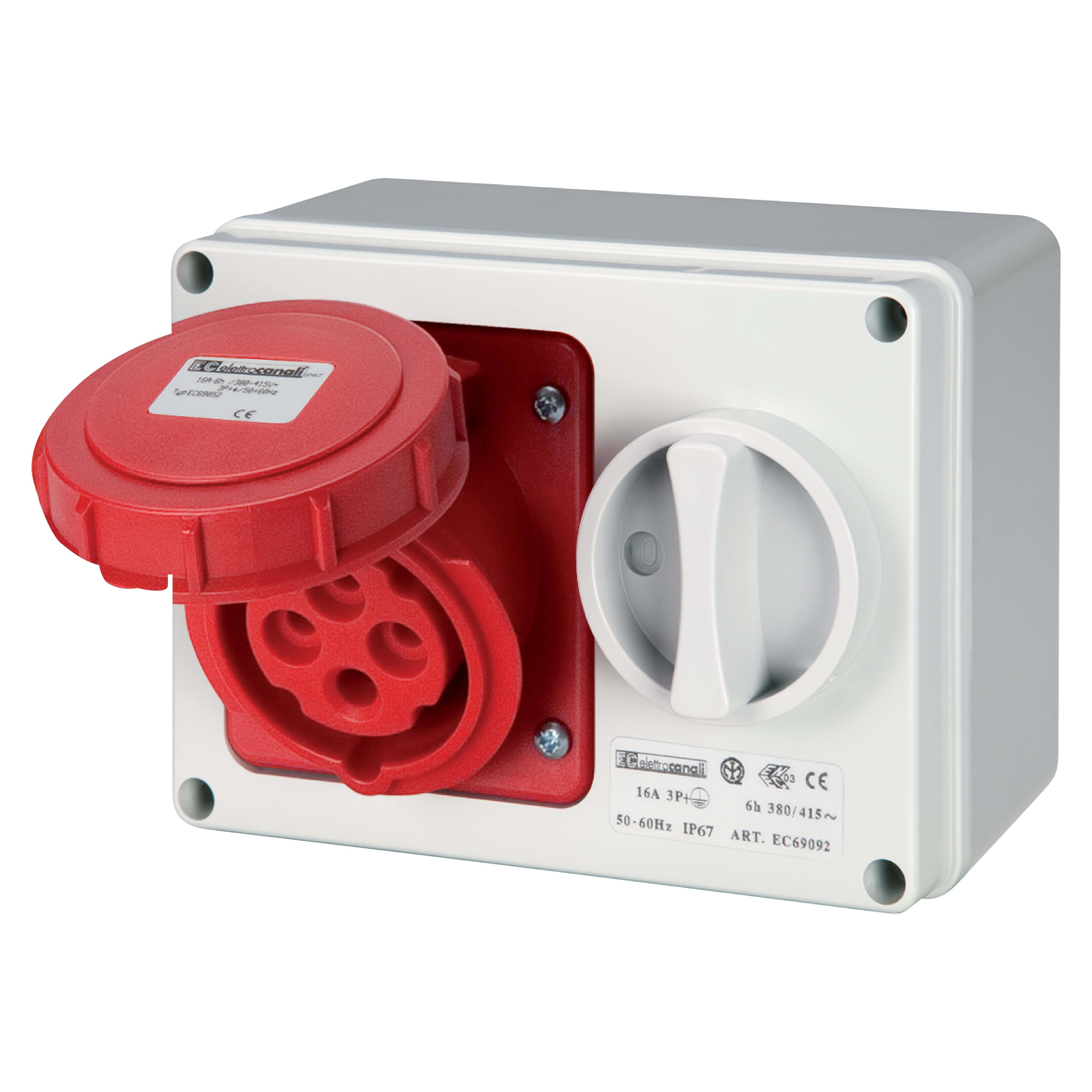 ELETTROCANALI SRL ETNEC690931 PRESA IOSBF CON FONDO IP65 380V 3P+T 16A