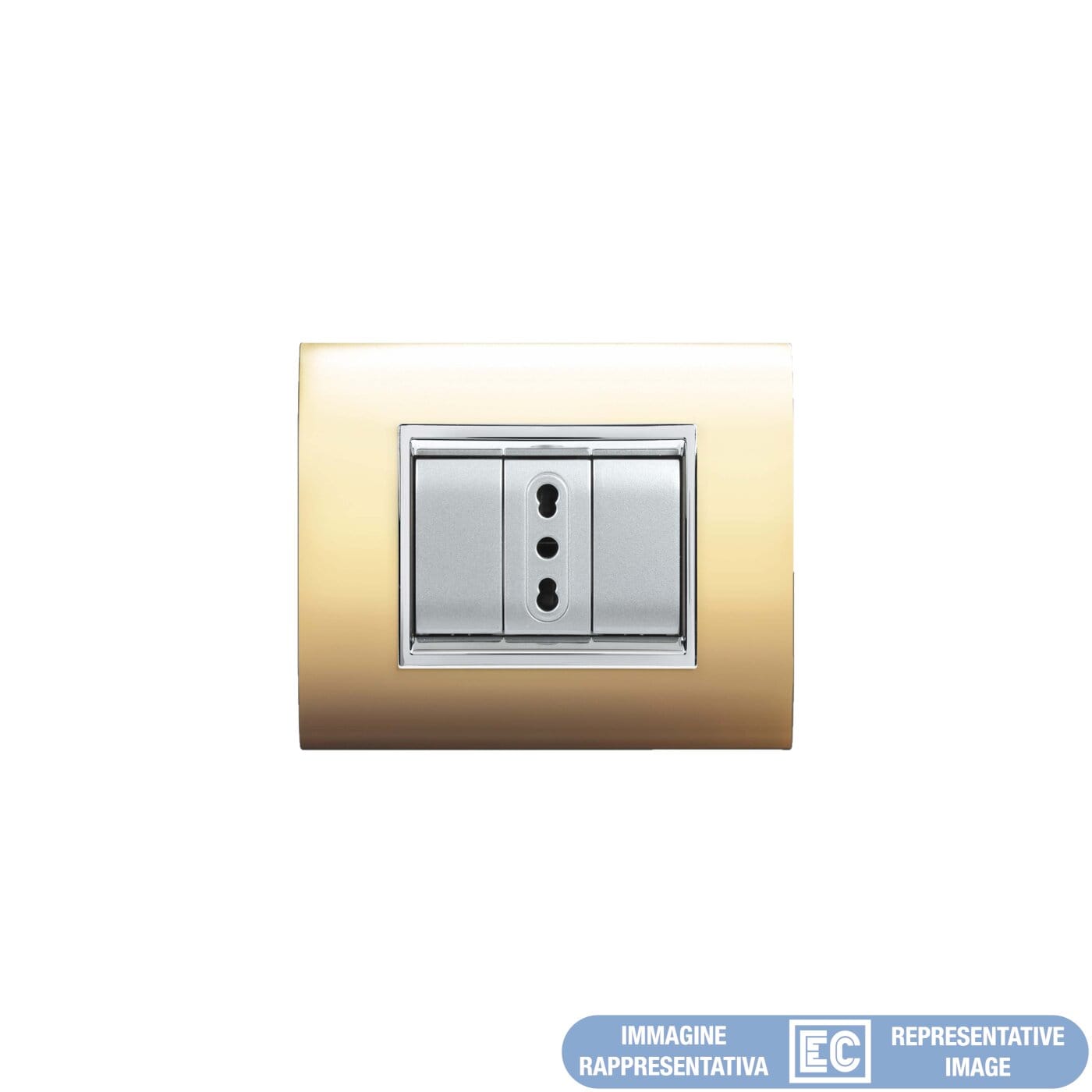 ELETTROCANALI SRL ETNECL3084OS PLACCA NEWPRESTIGE 4 MODULI ORO SATINATO