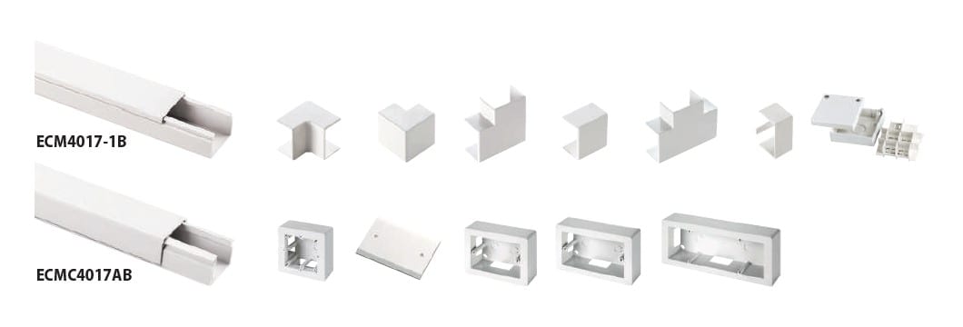 ELETTROCANALI SRL - ETNECT4017B GIUNZIONE A T MINICANALE DIM. 40X17 BIAN