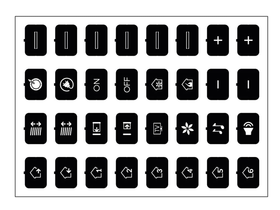 EELECTRON SPA - EEX9025ISD-3 SET FOGLI ICONE - SET D- NERO - 32 ICONE