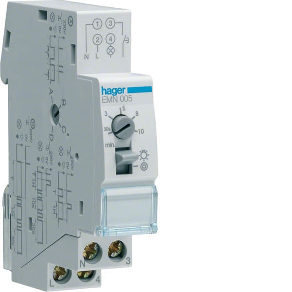 HAGER - HAGEMN005 TEMP LUCE SCAL MULTIF+PREAV 16A 230V 1NA