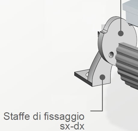 ELCOM SRL - EOW14035-01 KIT STAFFE BIANCO FISSAGGIO SX/DX P.D20
