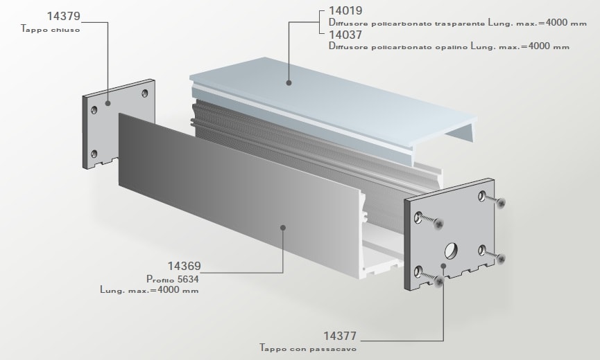 ELCOM SRL EOW14369-L40 PROFILO 5634 ALL. L=4000MM