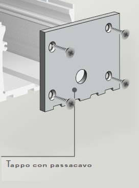 ELCOM SRL - EOW14377-01 TAPPO BIANCO 56X34MM CON PRESSACAVO