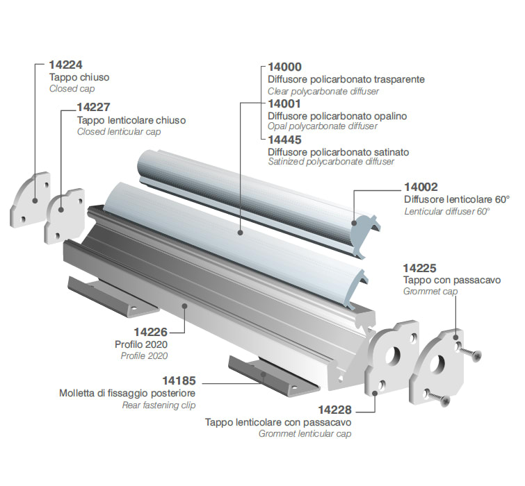 ELCOM SRL - EOW14445-L30 COPERTURA SATINATA L=3000MM