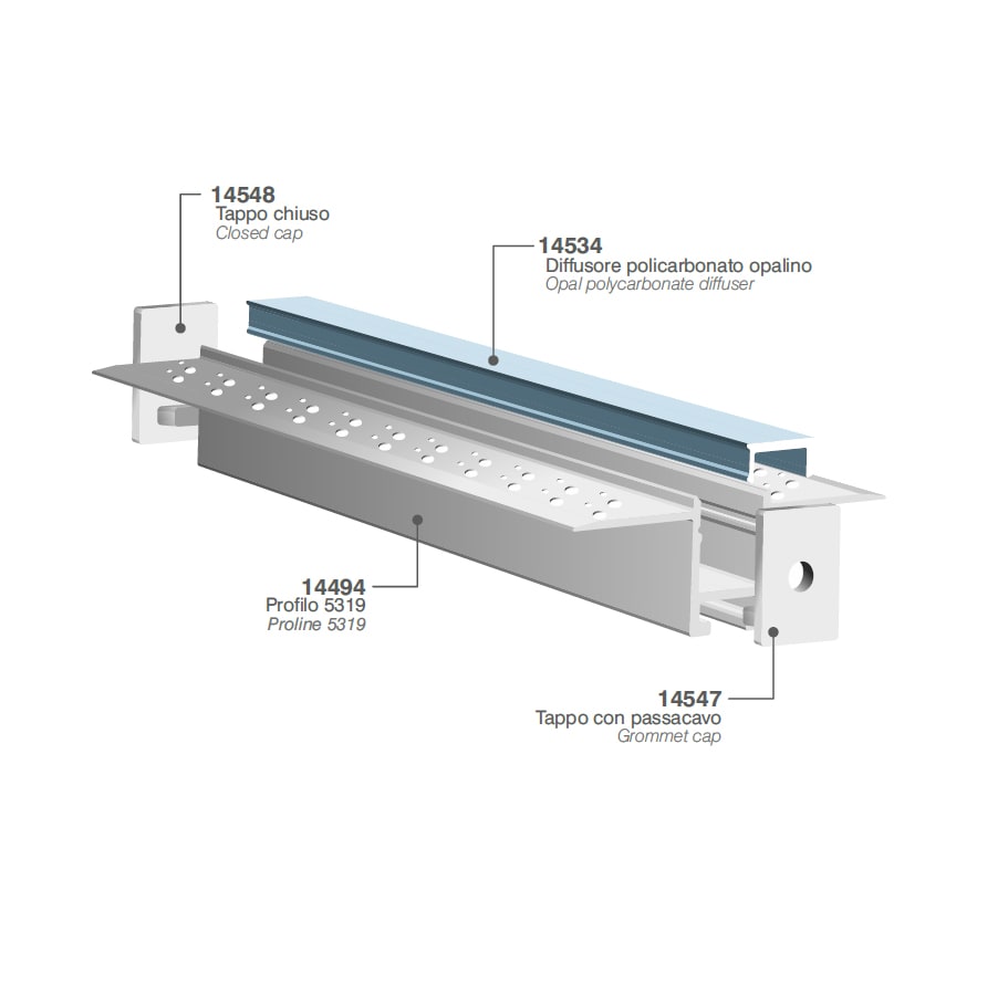 ELCOM SRL EOW14494-L20 PROFILO 5319 ALLUM. L=2000MM