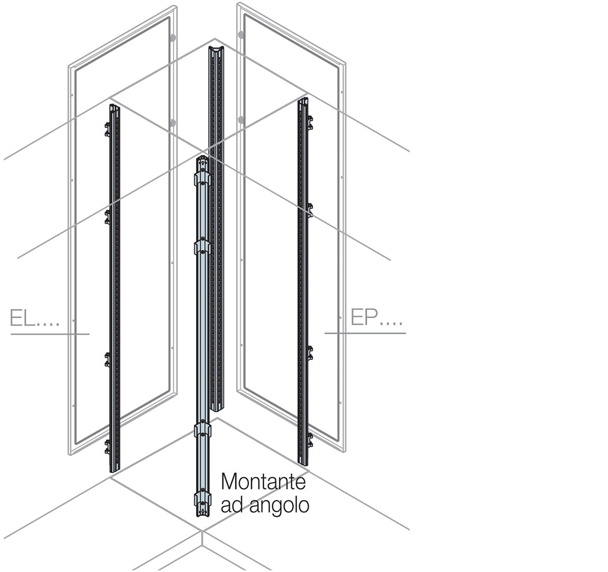 ABB SPA ABBEP2000V N.2 PROFILI VERTICALI H=2000MM