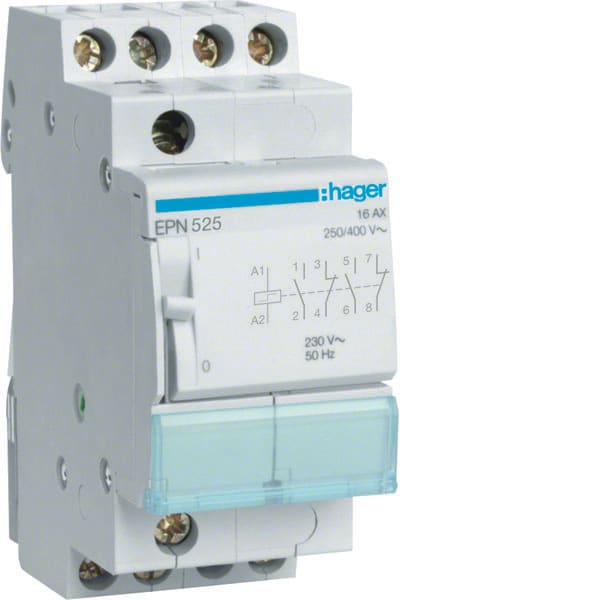 HAGER HAGEPN525 RELE PASSO-PASSO 16A 230V 2NA+2NC 2M
