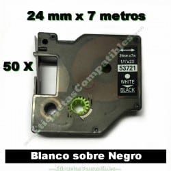 ELCART DISTRIBUTION ERT079803600 NASTRO PER DYMO 24X7MM BIANC/NERO