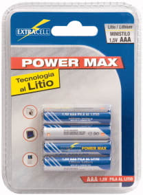 ELCART DISTRIBUTION ERT302615000 4PZ PILA LITIO AAA 1,5V 1200MAH