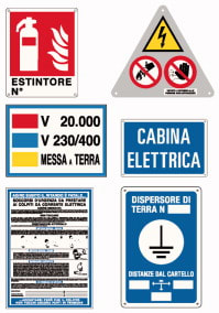 ELCART DISTRIBUTION ERT352005100 KIT N.6 CARTELLI X CABINA 20000V
