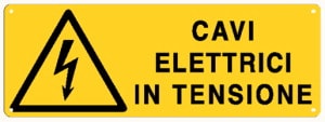 ELCART DISTRIBUTION ERT352027400 CARTELLO PERICOLO CAVI ELETTRICI