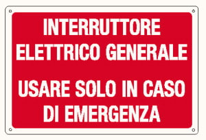 ELCART DISTRIBUTION - ERT352067400 CARTELLO INTERRUTT.ELETTR.GENER.