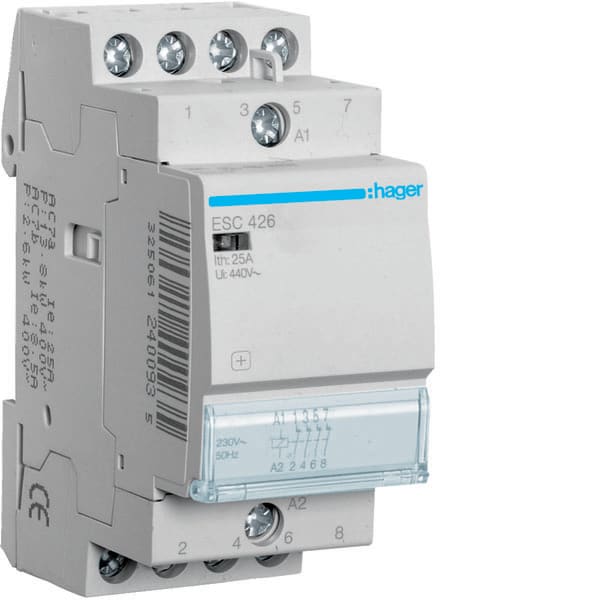 HAGER HAGESC426 CONTATTORE STD+ 4NC 230VAC 25A 2M