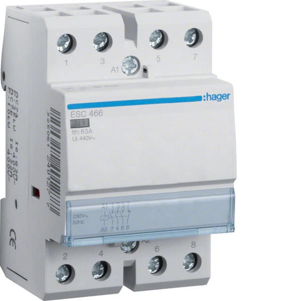 HAGER - HAGESC466 CONTATTORE STD 3NA+1NC 230VAC 63A 3M