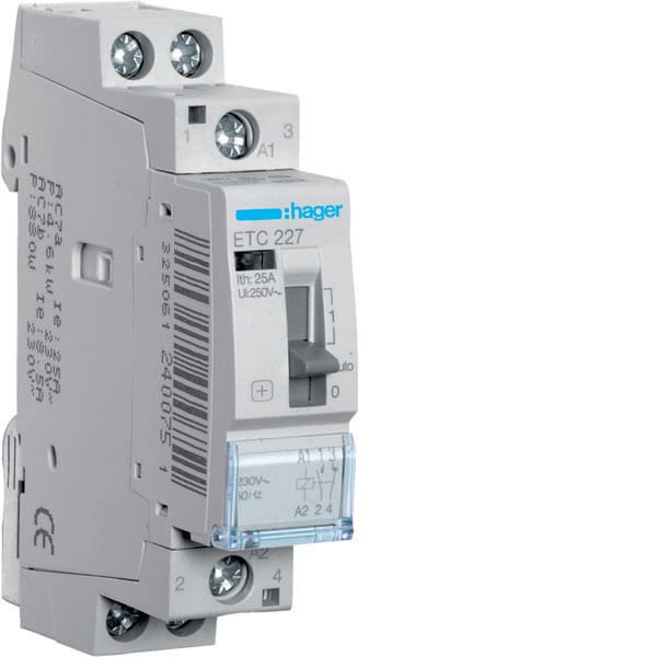 HAGER HAGETC227 CONT GIORN/NOTTE STD+ 1NA+1NC 230VAC 25A