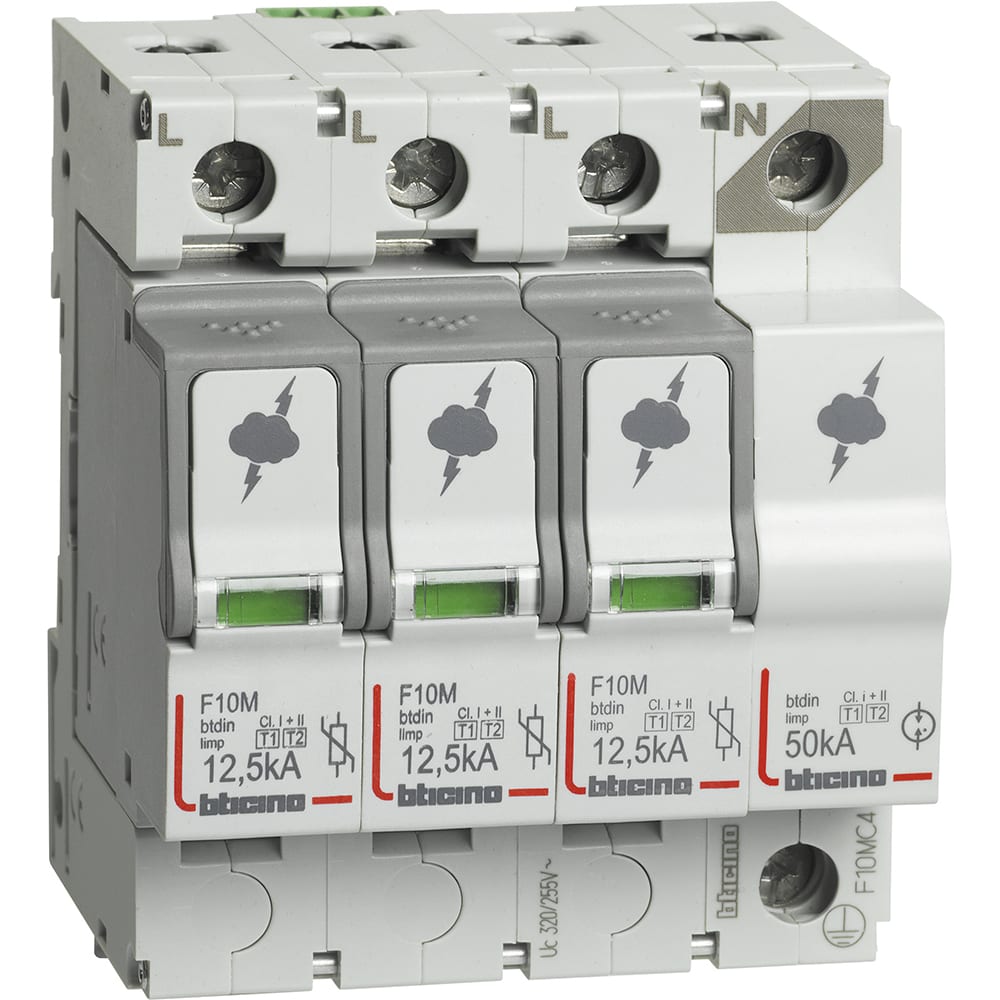BTICINO BTIF10MC4 BTDIN - SPD T1+T2 12,5KA 3P+N NR+SD