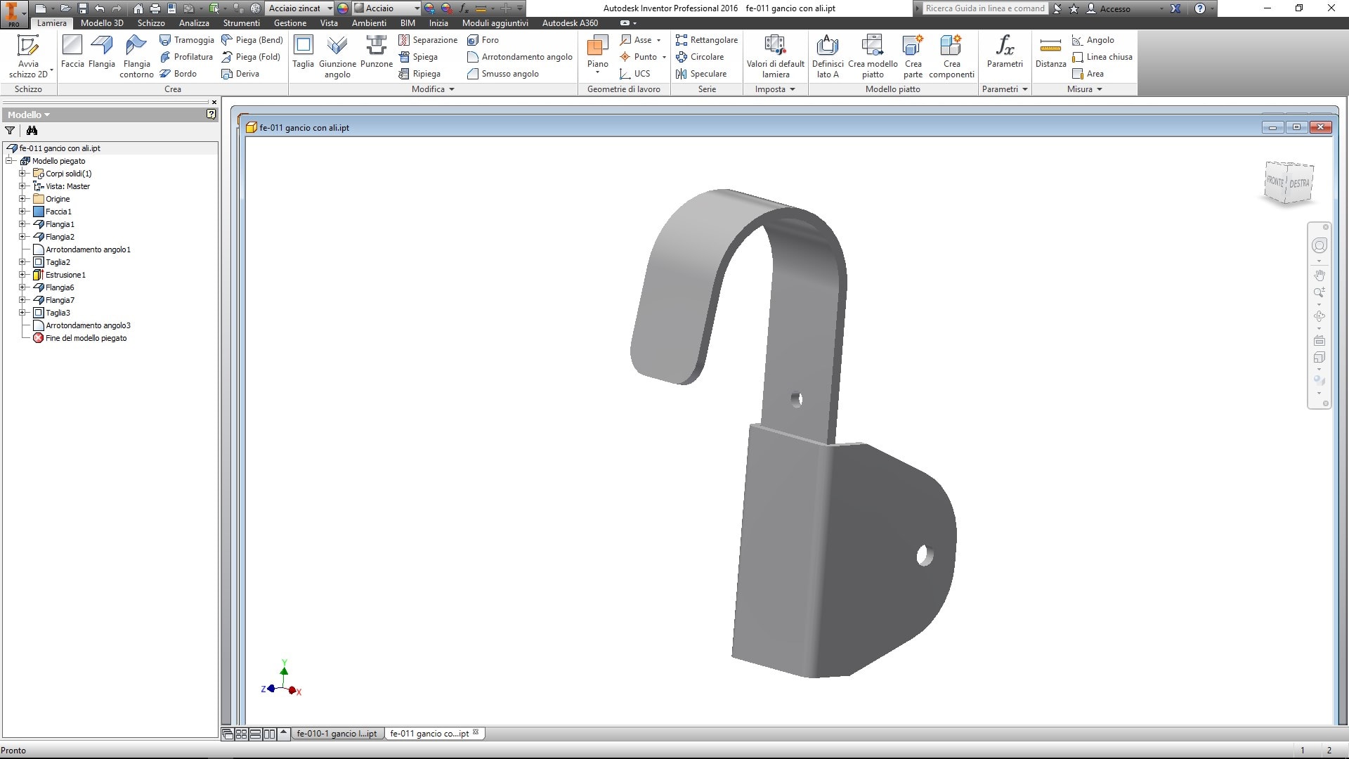 FACAL SRL FAFFE-011 GANCIO ACCIAIO CORTO STANDARD PER SCALA