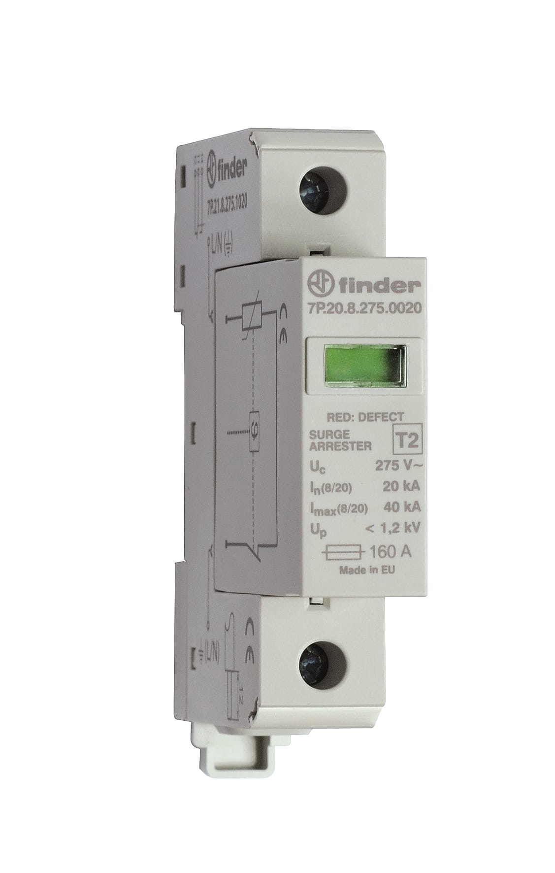 FINDER SPA FIN7P2182751020 SPD CLASSE2 UNIPOLARE 1P 275VAC 20KA