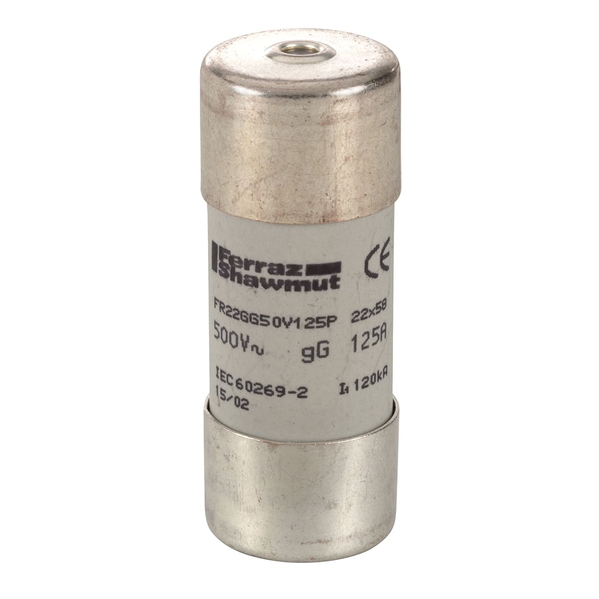 MERSEN ITALIA SPA - XESFR22GG50V125P FUS. BT GG 22 X 58 500VAC CON PERC. 125A