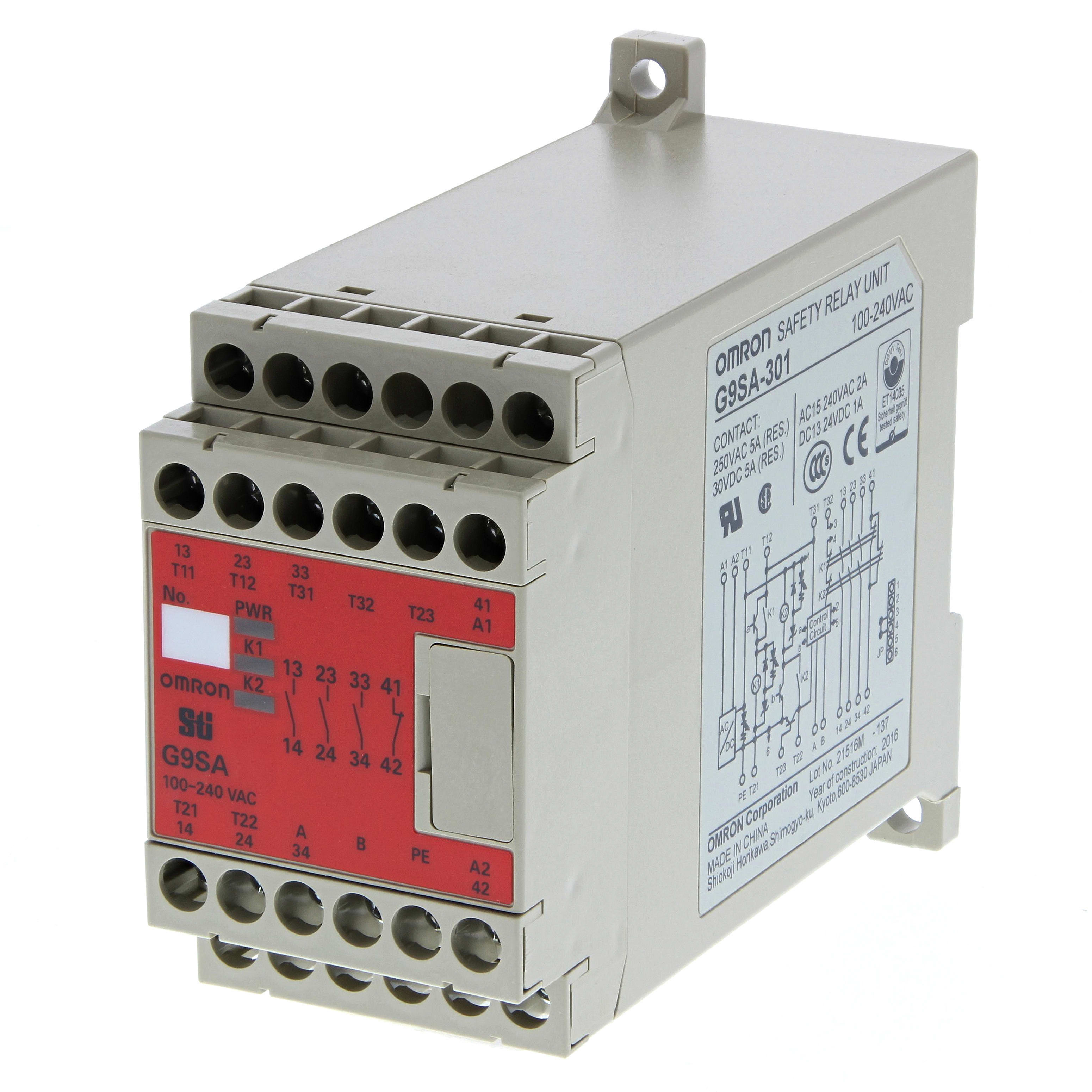 OMRON - OMRG9SA50124ACDC-12 SICUREZZA- MODULO 5NA+1NC AUX. 24AC/DC