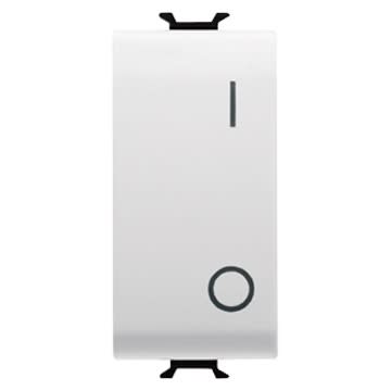 GEWISS - GEWGW10004 INTERRUTTORE BIPOLARE 250V ac - 16AX - NEUTRO - SIMBOLO 0/1 - 1 MODULO - BIANCO LUCIDO - CHORUSMART